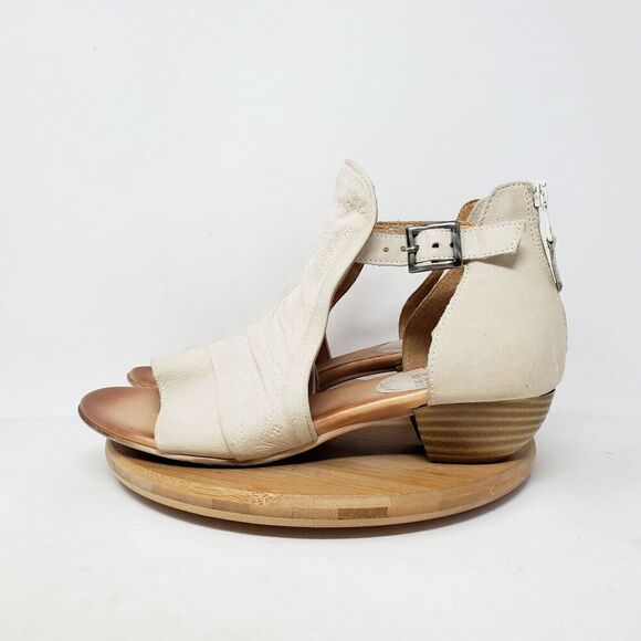 Miz Mooz Shoes - Miz Mooz Shoes Women 40 Corra Off White Pump Buckle Strap Bootie Open Toe Sandal